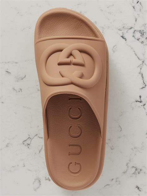 rubber men gucci slides|gucci rubber platform slides.